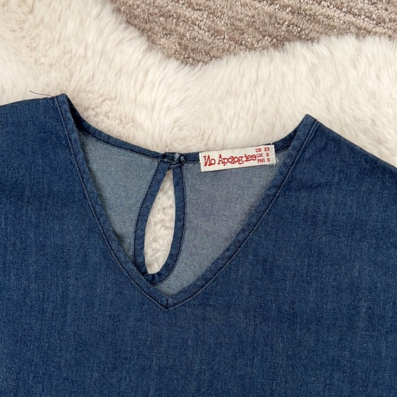 Soft denim top - Picture 2 of 4